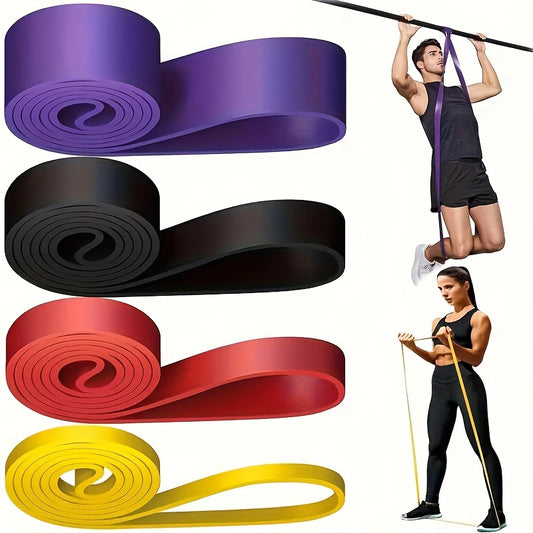 Silicone Resistance Bands 4-Pack - Multi-Color Fitness Training Bands