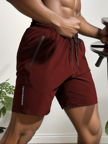 Short de sport performant pour homme - Short de gym stretch à séchage rapide avec poches zippées