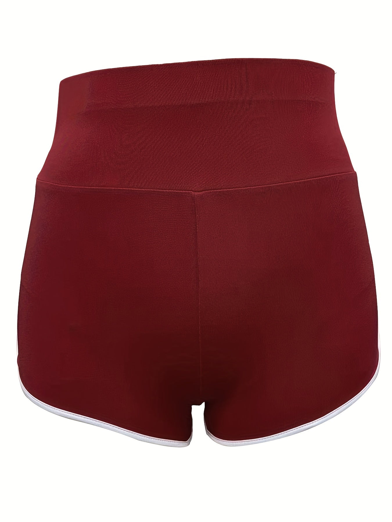 Short de sport froncé à bordure contrastée pour femme - Short de sport à bordures contrastées