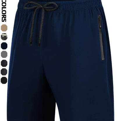 Men's Camo Athletic Shorts - Quick-Dry with Zippered Pockets