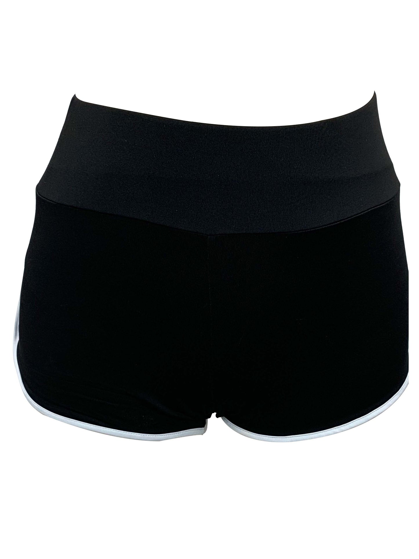 Short de sport froncé à bordure contrastée pour femme - Short de sport à bordures contrastées