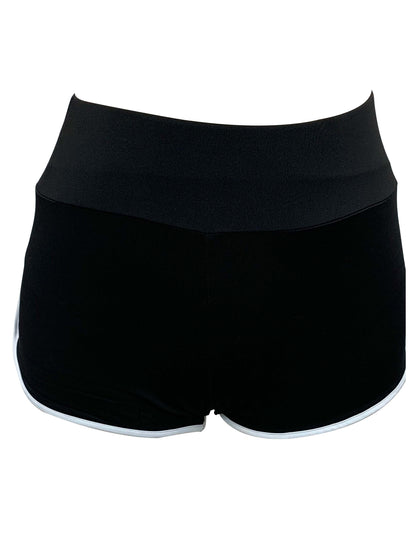 Short de sport froncé à bordure contrastée pour femme - Short de sport à bordures contrastées