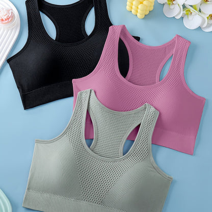 Lot de 3 soutiens-gorge de sport pour femmes - Débardeurs de yoga et de fitness respirants