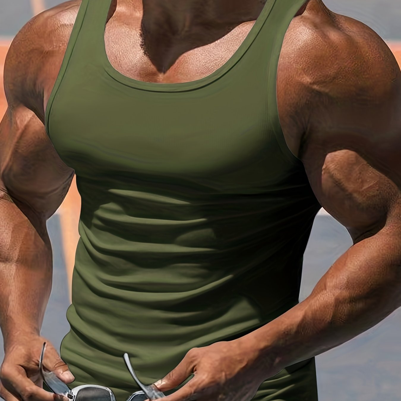 Muskelbetontes Tanktop für Herren – Schnelltrocknendes Bodybuilding-Fitnessshirt