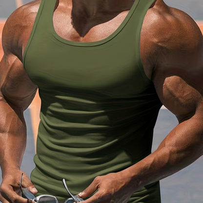 Muskelbetontes Tanktop für Herren – Schnelltrocknendes Bodybuilding-Fitnessshirt