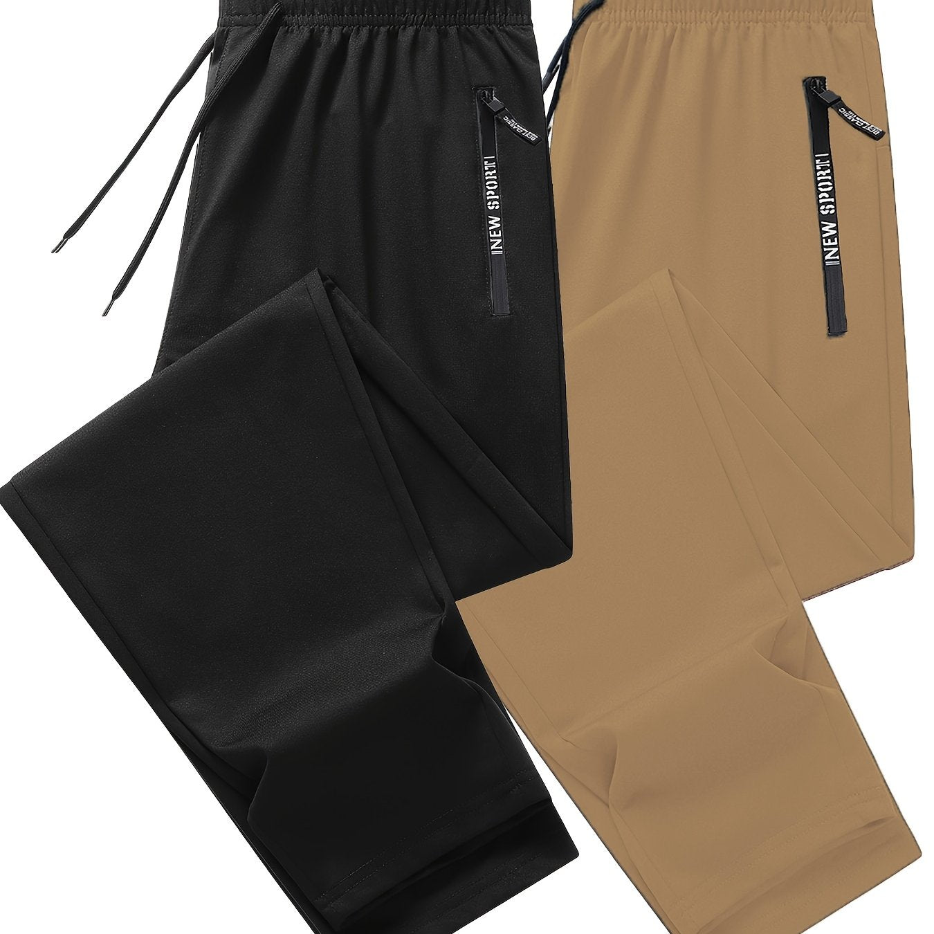 Pantalon de jogging de sport pour homme - Lot de 2 pantalons de survêtement avec poches zippées