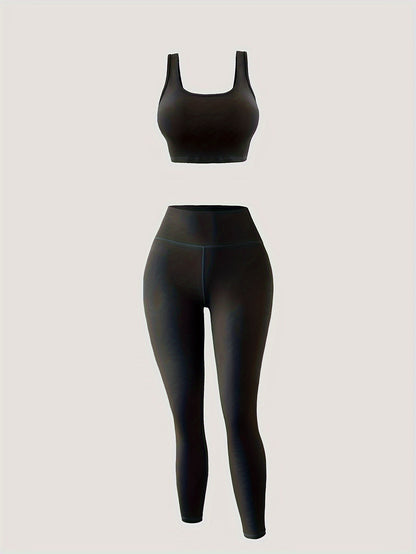 Ensemble de yoga 3 pièces pour femme : legging taille haute, soutien-gorge de sport et débardeur