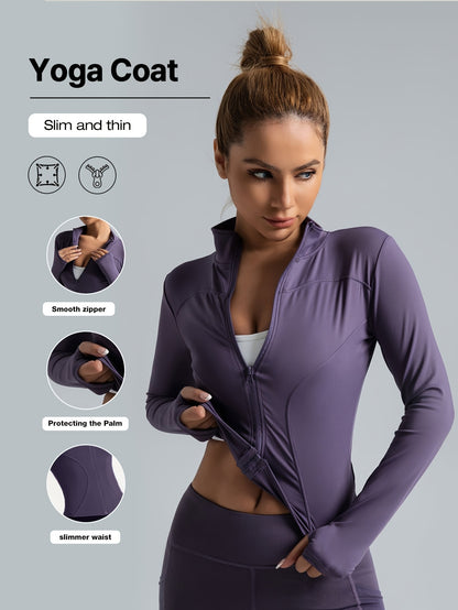 Veste de yoga performante pour femme - Vêtements de sport à fermeture éclair intégrale