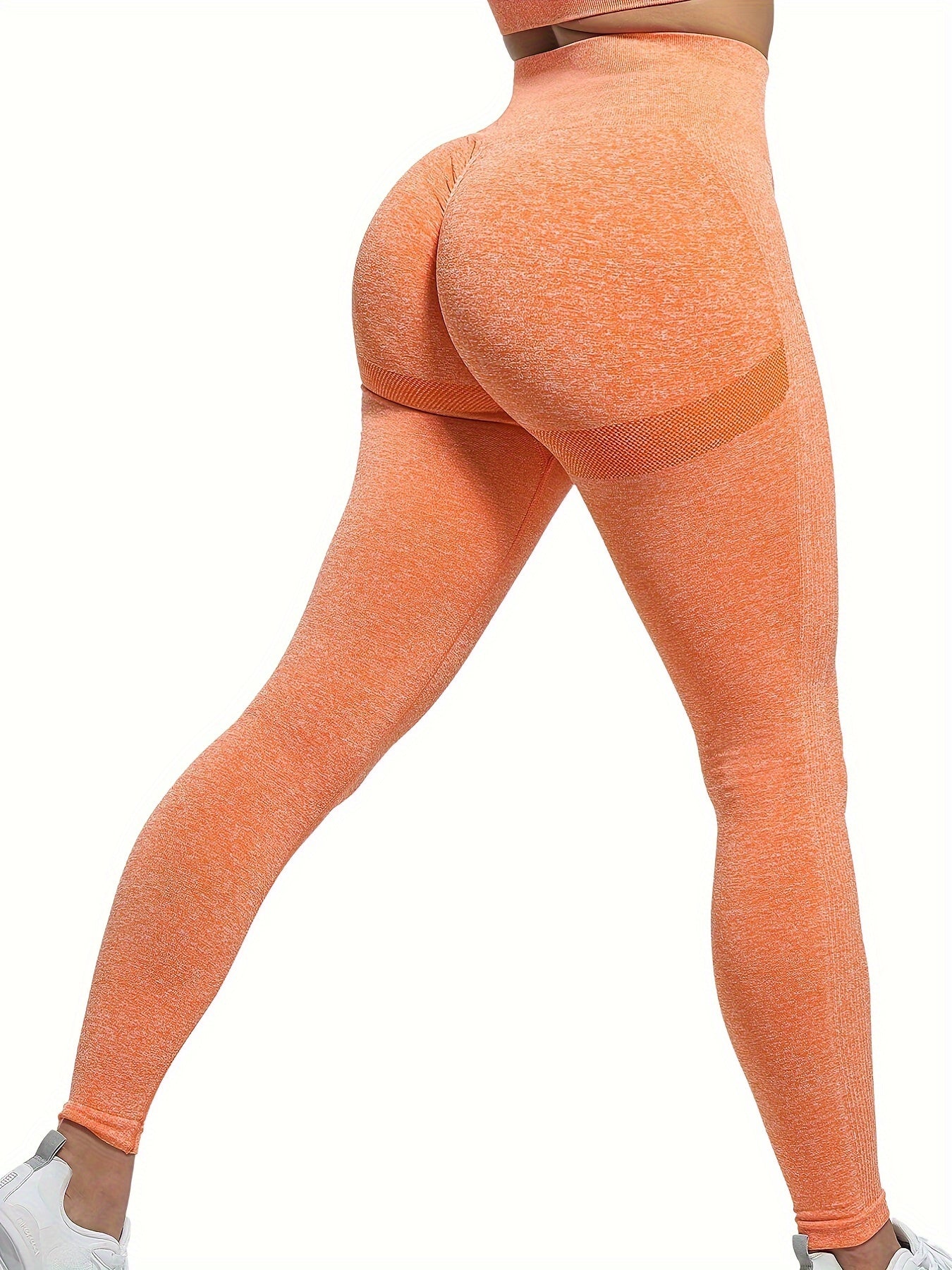 Leggings taille haute sans coutures pour femmes - Pantalon de yoga et de sport gainant pour le ventre