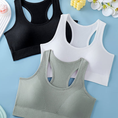 Lot de 3 soutiens-gorge de sport pour femmes - Débardeurs de yoga et de fitness respirants