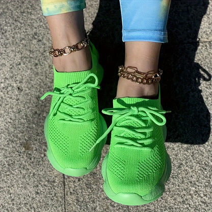 Baskets compensées en mesh pour femmes - Chaussures de sport légères et respirantes